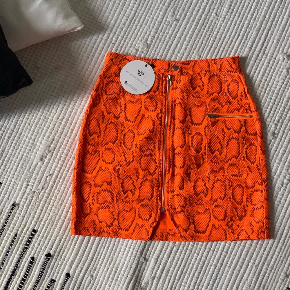 Orange Snake Skin Skirt